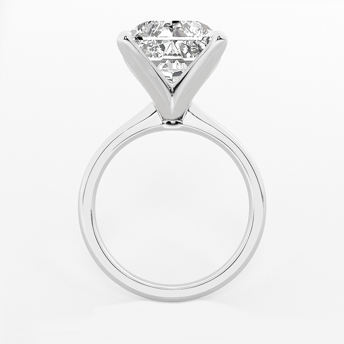 8 ctw Radiant Lab Grown Diamond Petite Solitaire Engagement Ring Platinum, FG, VS2+