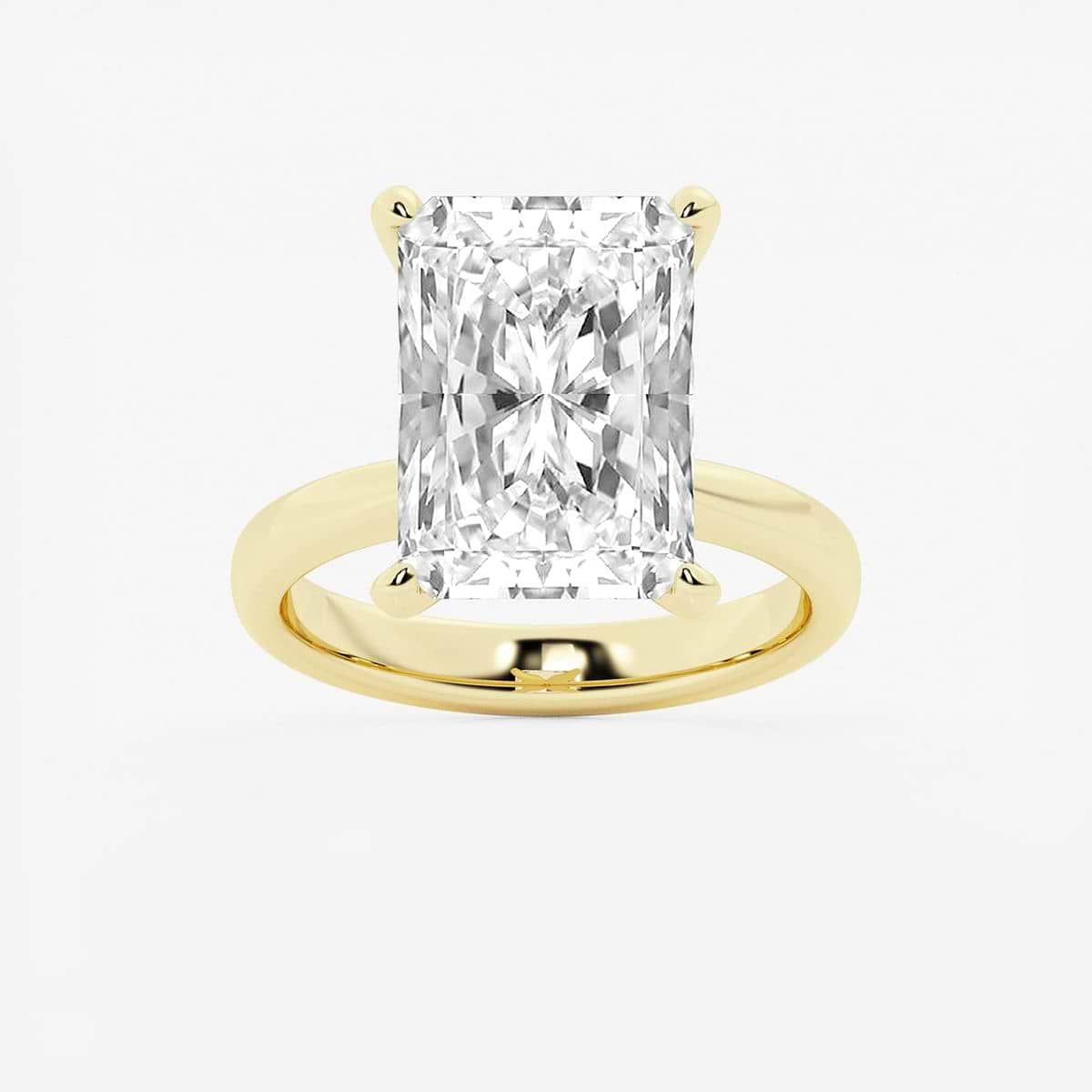 8 ctw Radiant Lab Grown Diamond Petite Solitaire Engagement Ring 14K Yellow Gold, FG, VS2+