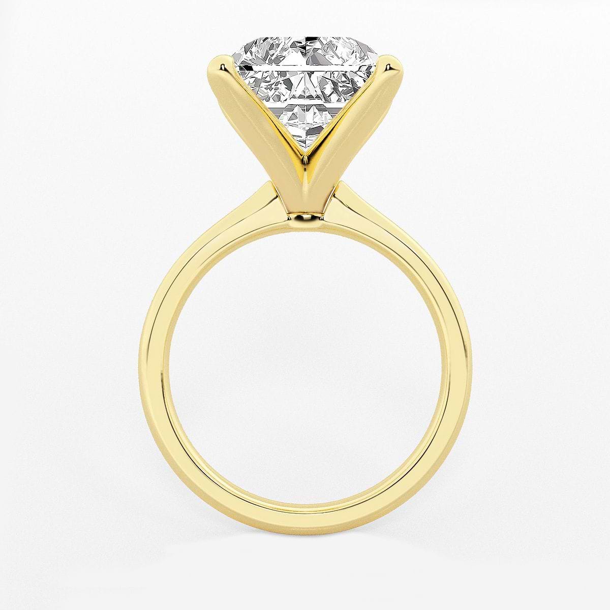 8 ctw Radiant Lab Grown Diamond Petite Solitaire Engagement Ring 14K Yellow Gold, FG, VS2+