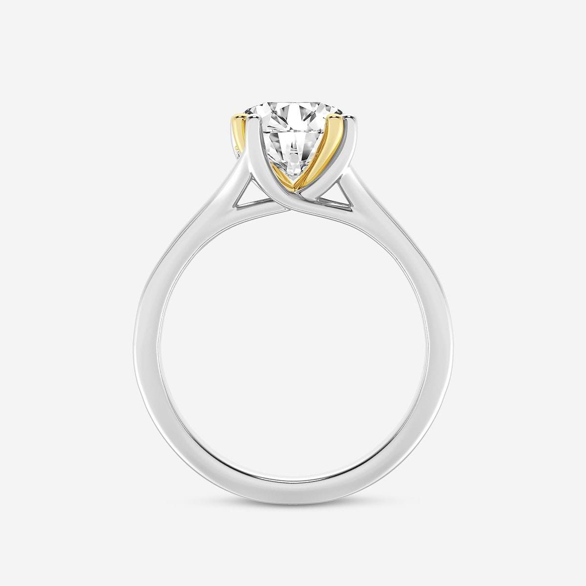 Additional Image 1 for  2 ctw Round Lab Grown Diamond Two Tone Double Prong Hidden Halo Engagement Ring