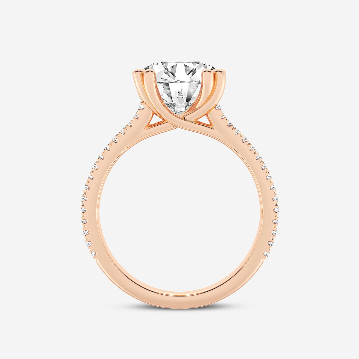 Additional Image 1 for  3 1/3 ctw Round Lab Grown Diamond Double Heart Shape Prong Split Shank Side Stone Engagement Ring