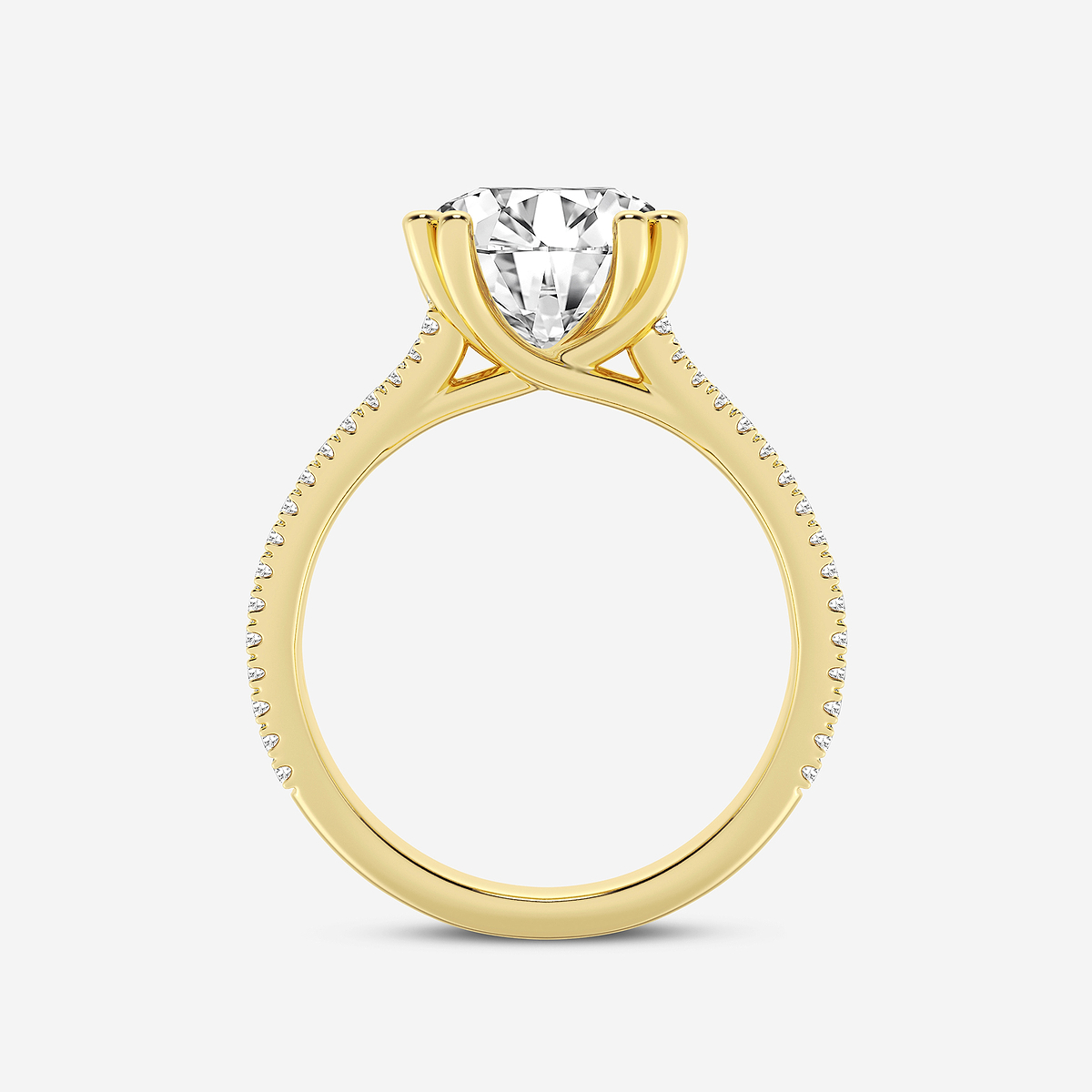 Additional Image 1 for  3 1/3 ctw Round Lab Grown Diamond Double Heart Shape Prong Split Shank Side Stone Engagement Ring