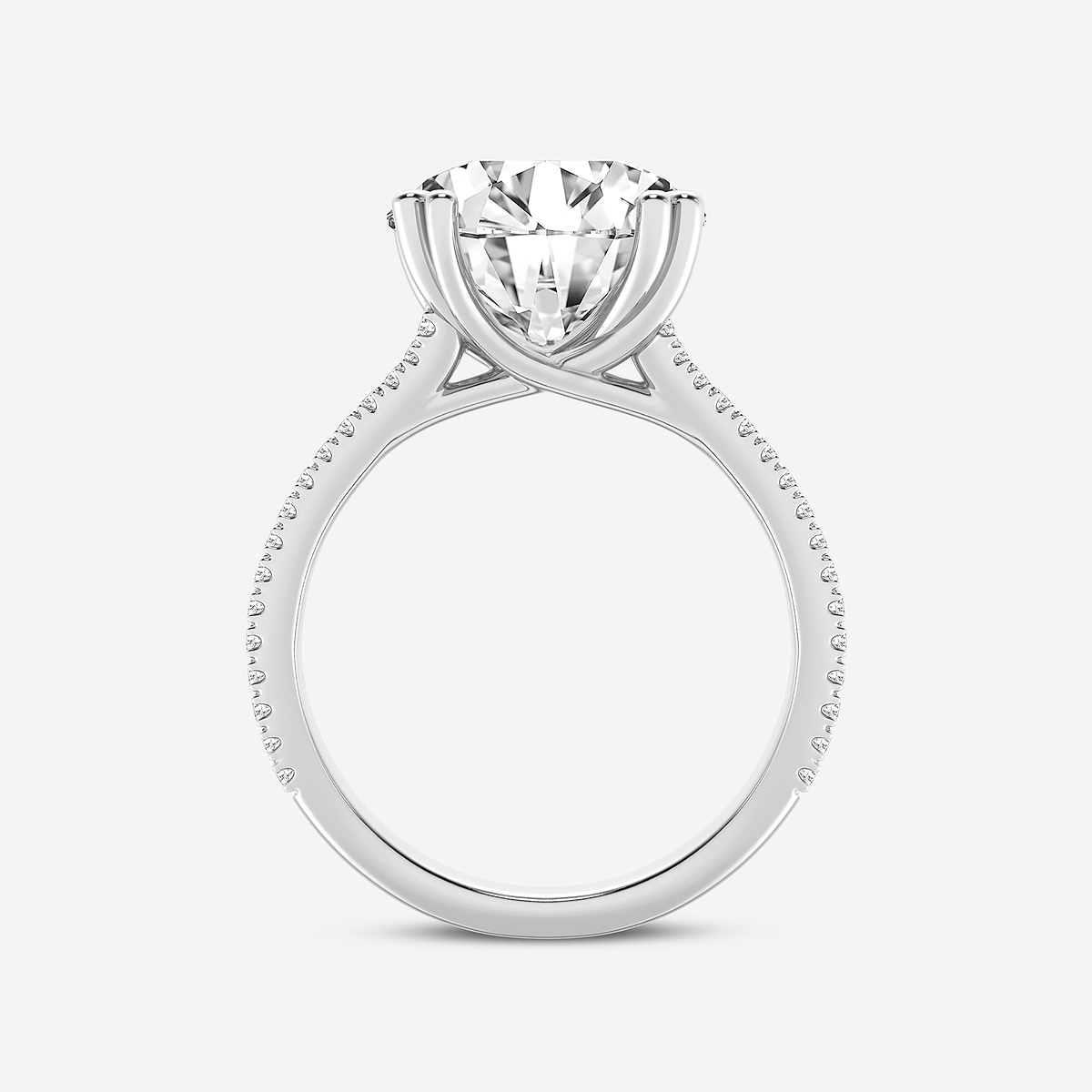 Additional Image 1 for  5 1/3 ctw Round Lab Grown Diamond Double Heart Shape Prong Split Shank Side Stone Engagement Ring