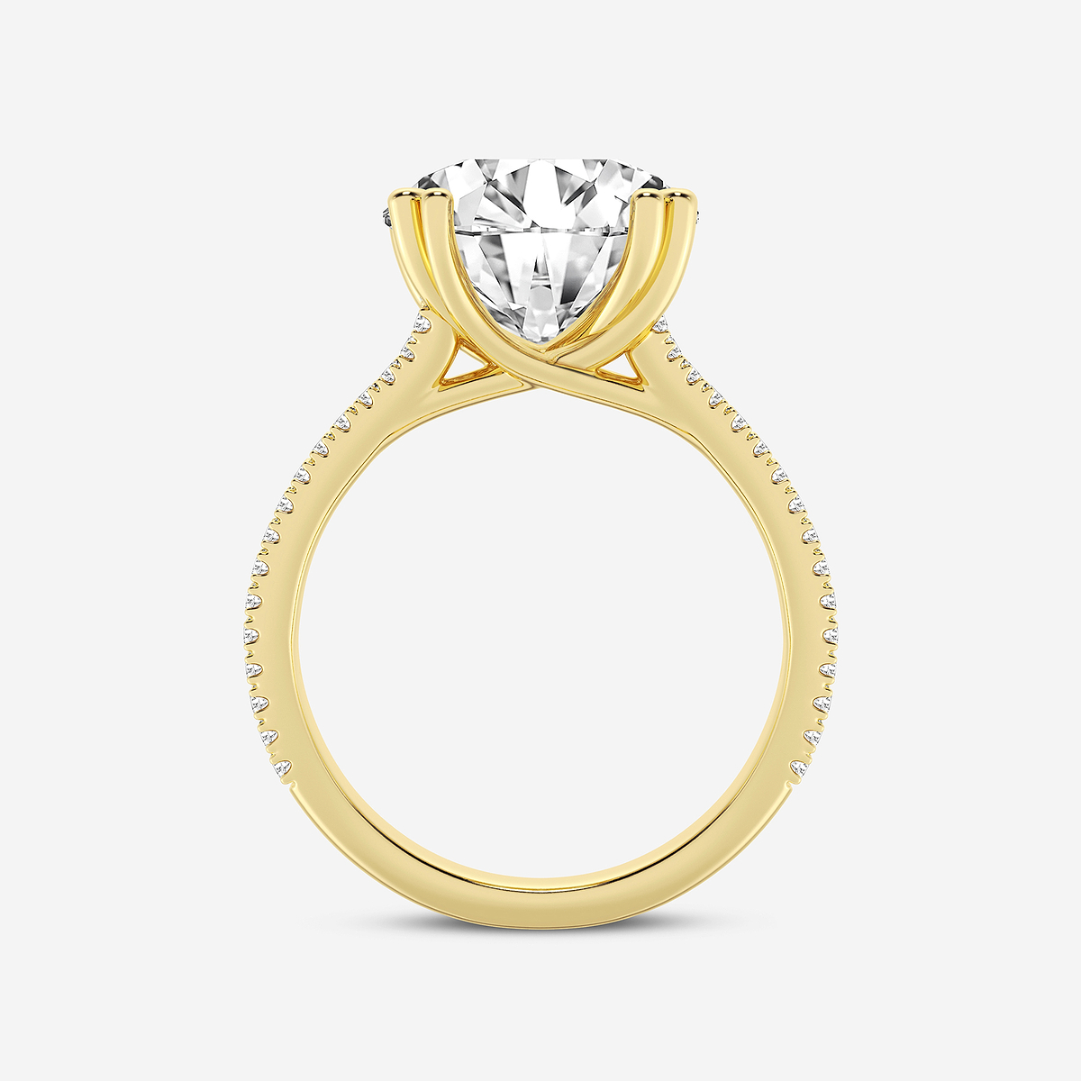 Additional Image 1 for  5 1/3 ctw Round Lab Grown Diamond Double Heart Shape Prong Split Shank Side Stone Engagement Ring