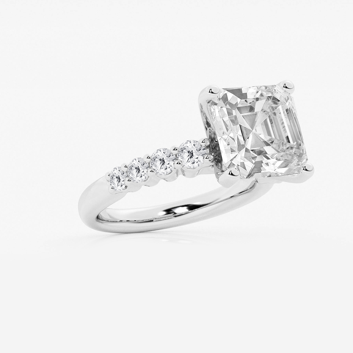 Additional Image 1 for  6 2/3 ctw Asscher Lab Grown Diamond Graduated Engagement Ring