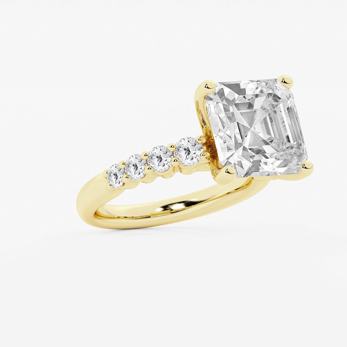 Additional Image 1 for  7 2/3 ctw Asscher Lab Grown Diamond Graduated Engagement Ring