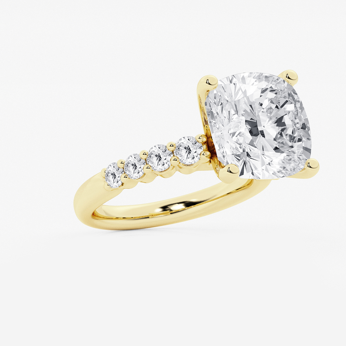 Additional Image 1 for  8 2/3 ctw Cushion Lab Grown Diamond Graduated Engagement Ring