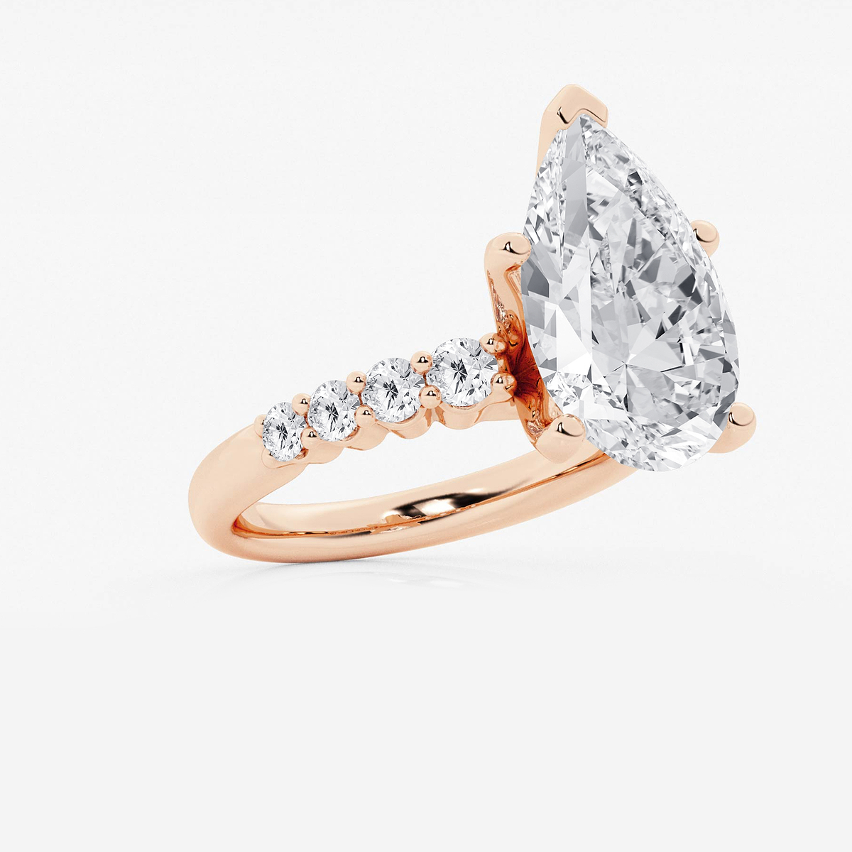Additional Image 1 for  6 2/3 ctw Pear Lab Grown Diamond Graduated Engagement Ring