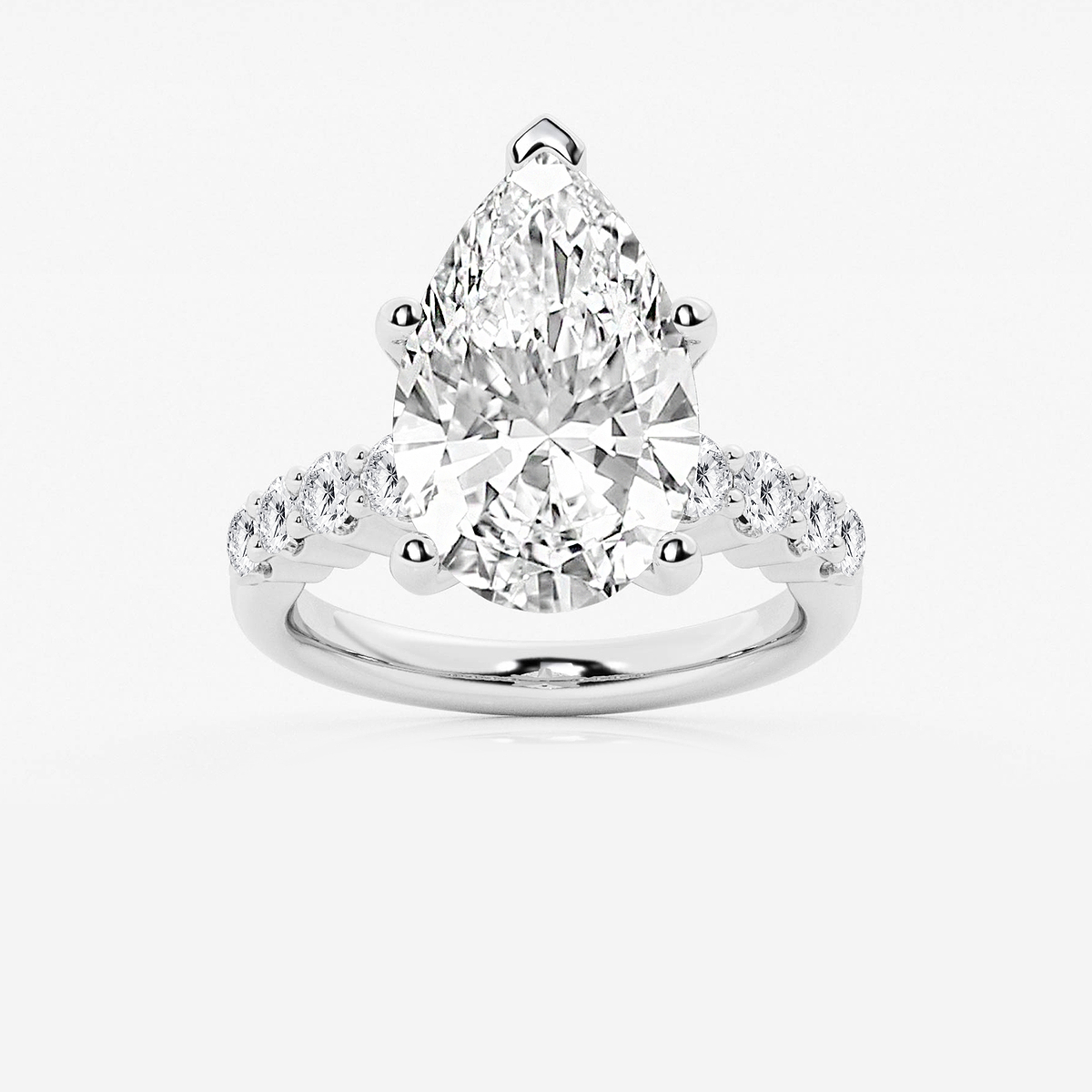 6 2/3 ctw Pear Lab Grown Diamond Graduated Engagement Ring