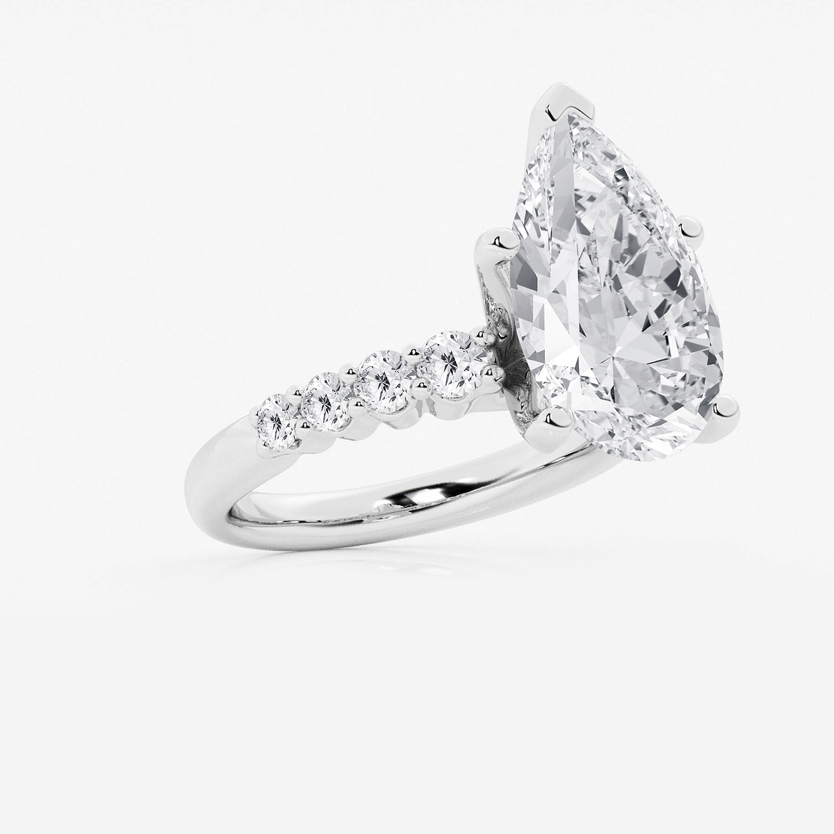 Additional Image 1 for  6 2/3 ctw Pear Lab Grown Diamond Graduated Engagement Ring