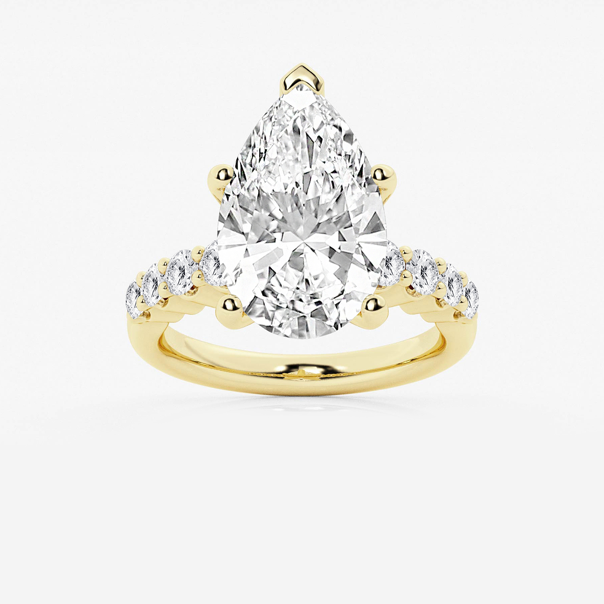 6 2/3 ctw Pear Lab Grown Diamond Graduated Engagement Ring