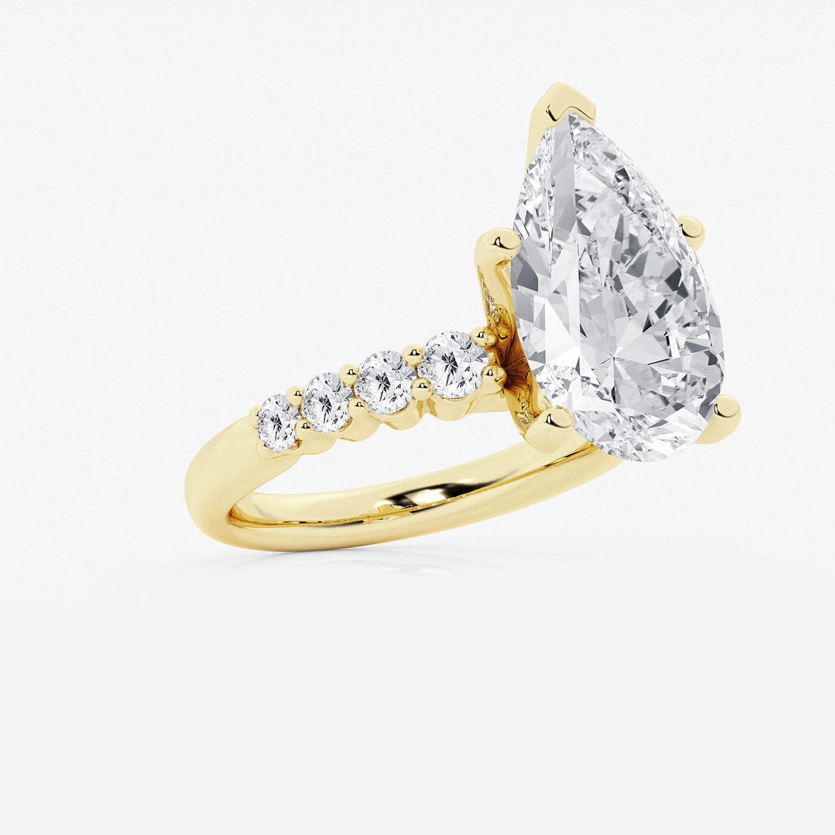 Additional Image 1 for  6 2/3 ctw Pear Lab Grown Diamond Graduated Engagement Ring