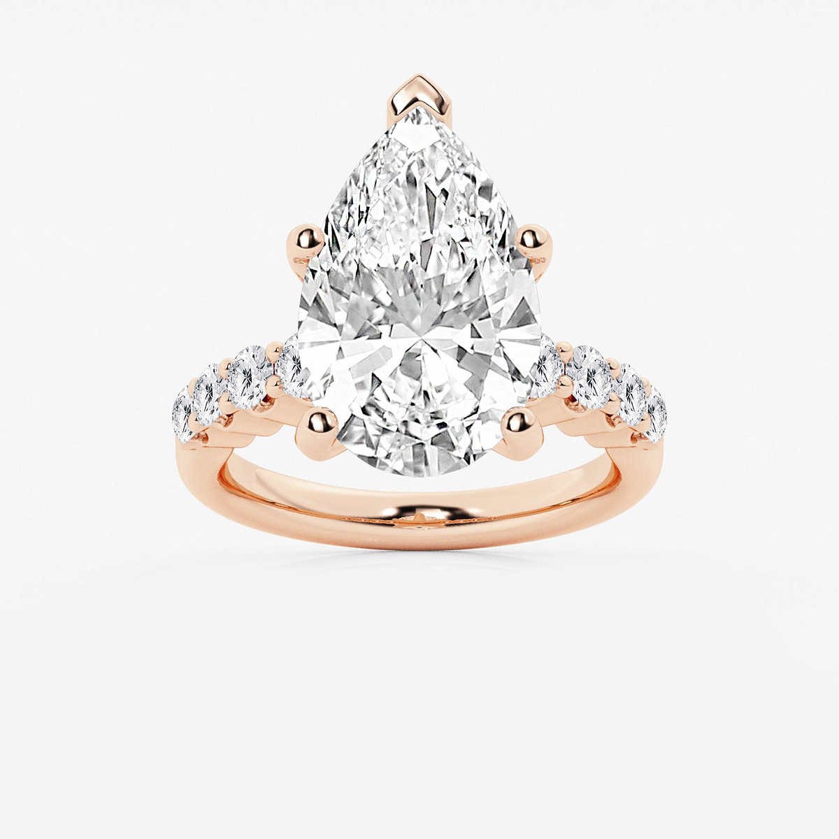 7 2/3 ctw Pear Lab Grown Diamond Graduated Engagement Ring