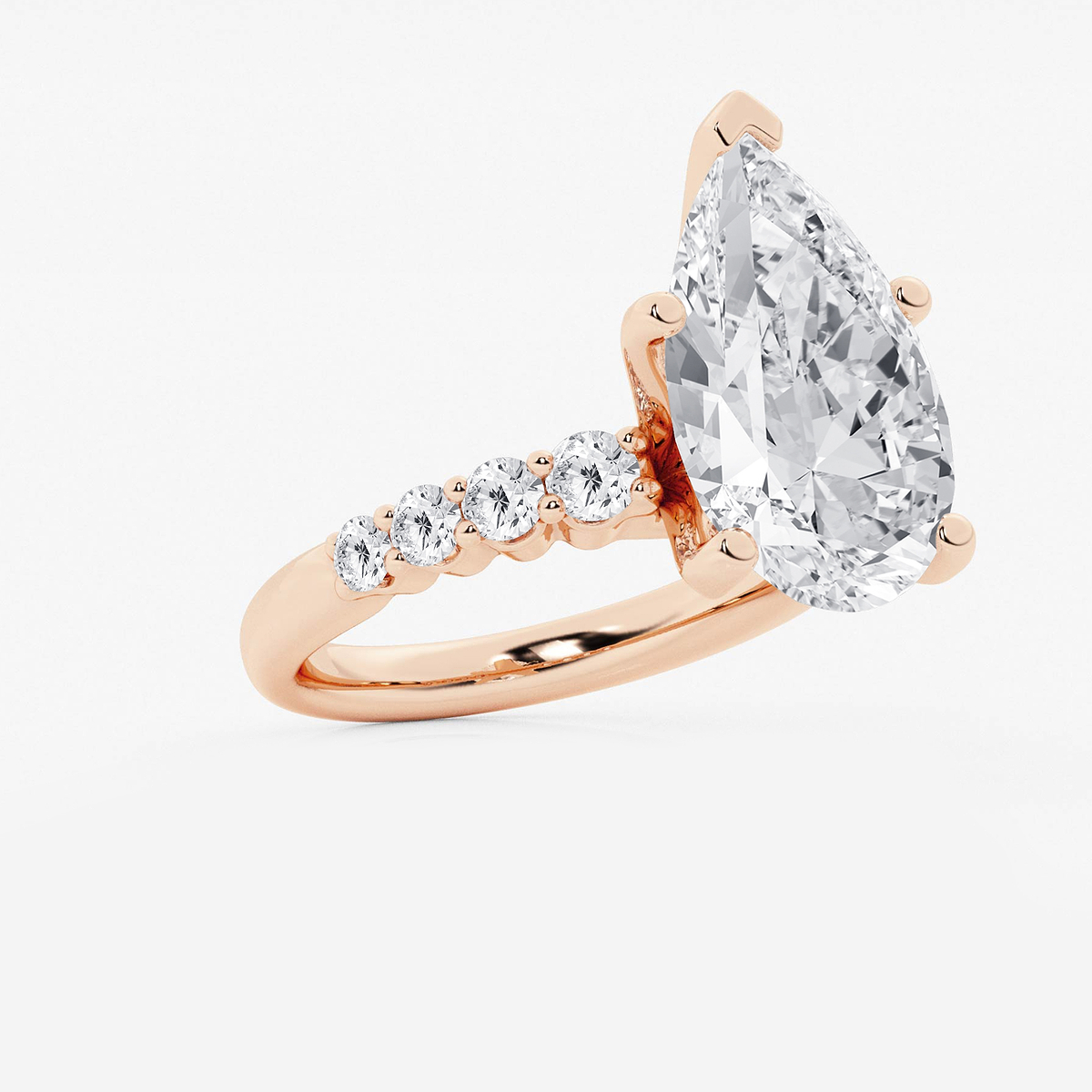 Additional Image 1 for  7 2/3 ctw Pear Lab Grown Diamond Graduated Engagement Ring