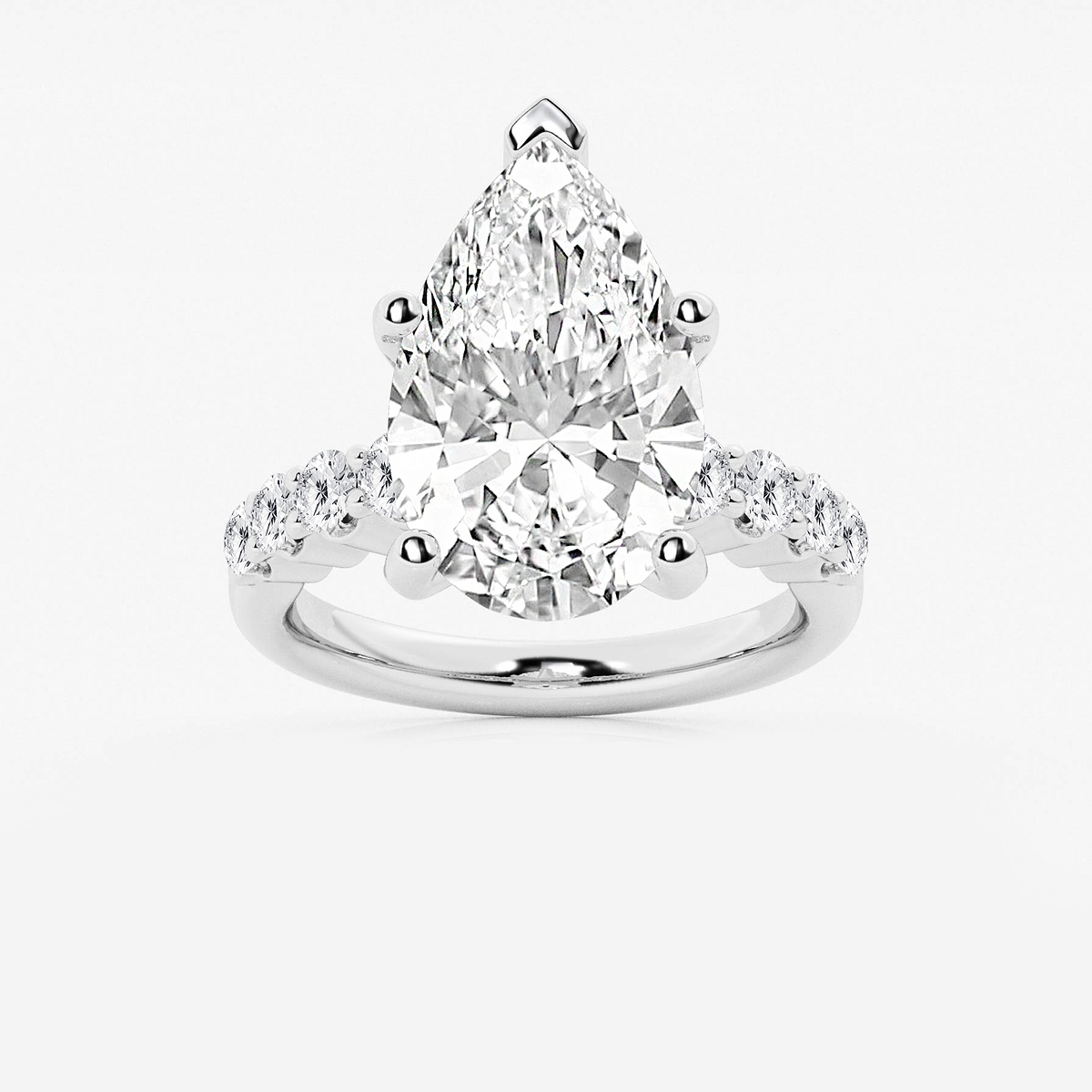 7 2/3 ctw Pear Lab Grown Diamond Graduated Engagement Ring
