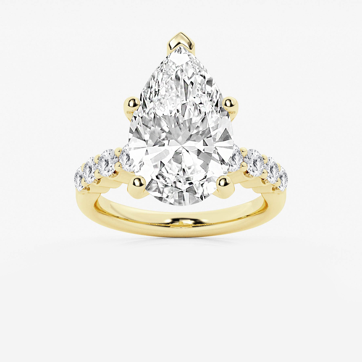 7 2/3 ctw Pear Lab Grown Diamond Graduated Engagement Ring