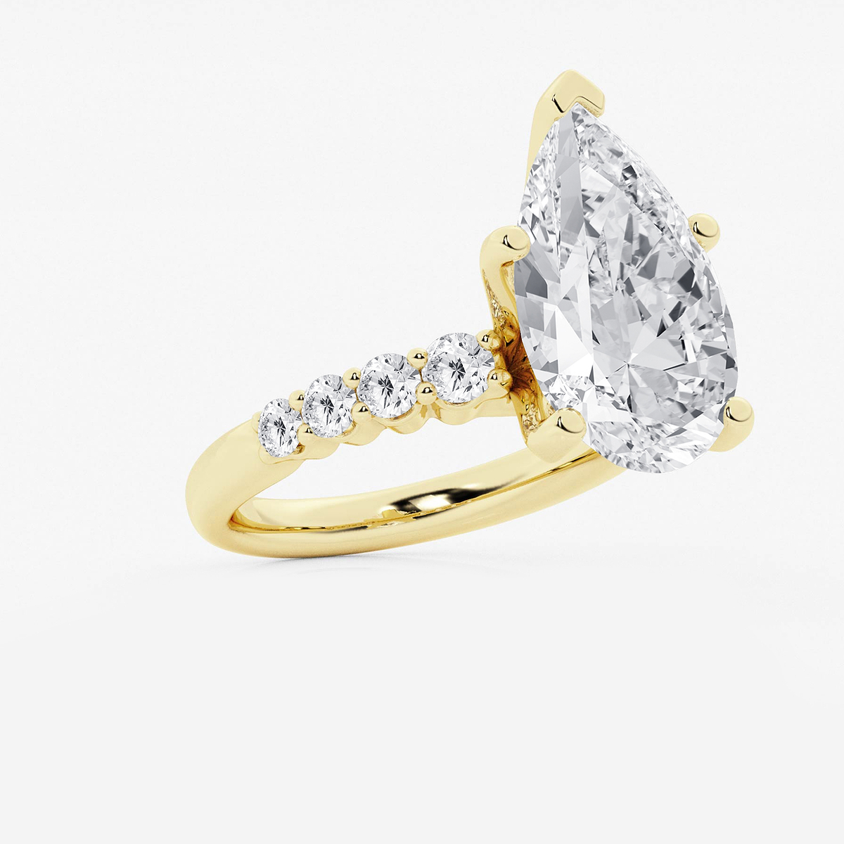 Additional Image 1 for  7 2/3 ctw Pear Lab Grown Diamond Graduated Engagement Ring