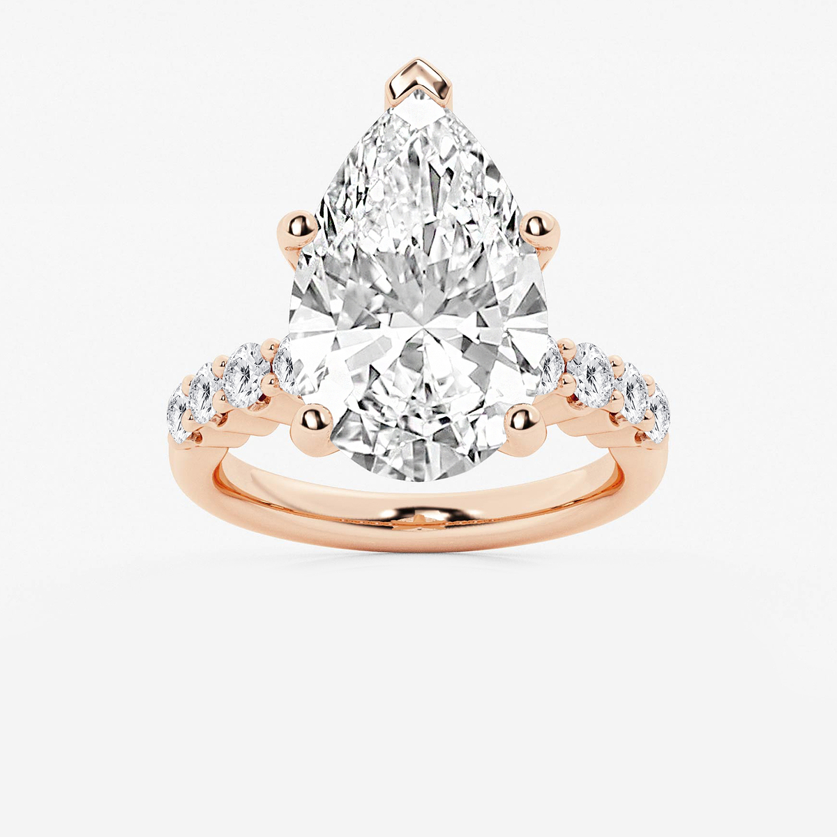 8 2/3 ctw Pear Lab Grown Diamond Graduated Engagement Ring