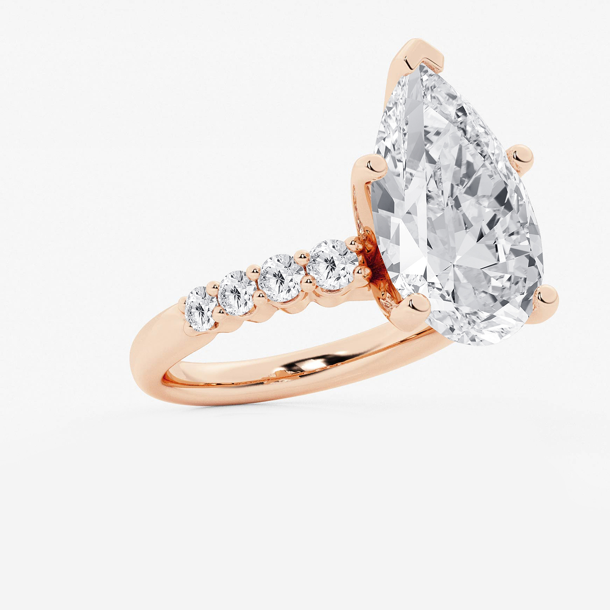 Additional Image 1 for  8 2/3 ctw Pear Lab Grown Diamond Graduated Engagement Ring