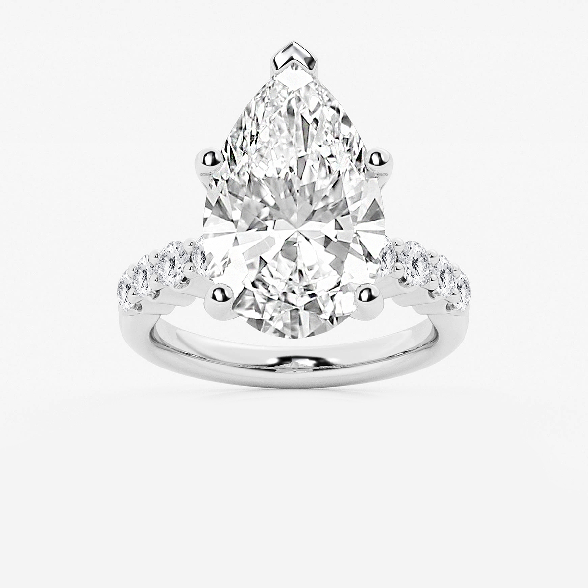 8 2/3 ctw Pear Lab Grown Diamond Graduated Engagement Ring