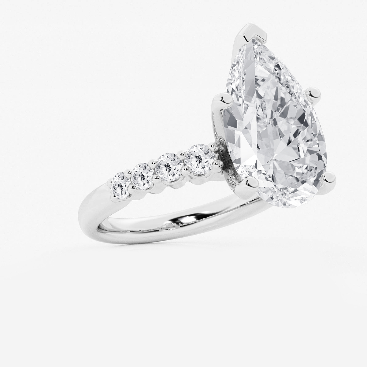 Additional Image 1 for  8 2/3 ctw Pear Lab Grown Diamond Graduated Engagement Ring