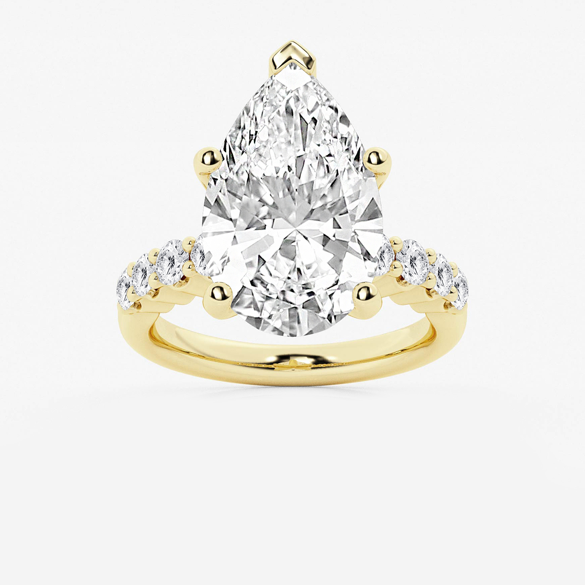 8 2/3 ctw Pear Lab Grown Diamond Graduated Engagement Ring