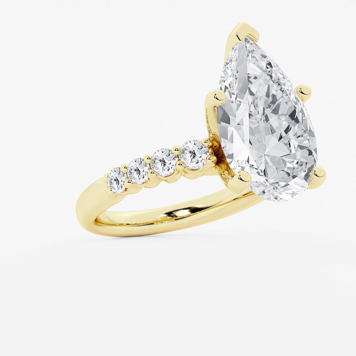Additional Image 1 for  8 2/3 ctw Pear Lab Grown Diamond Graduated Engagement Ring
