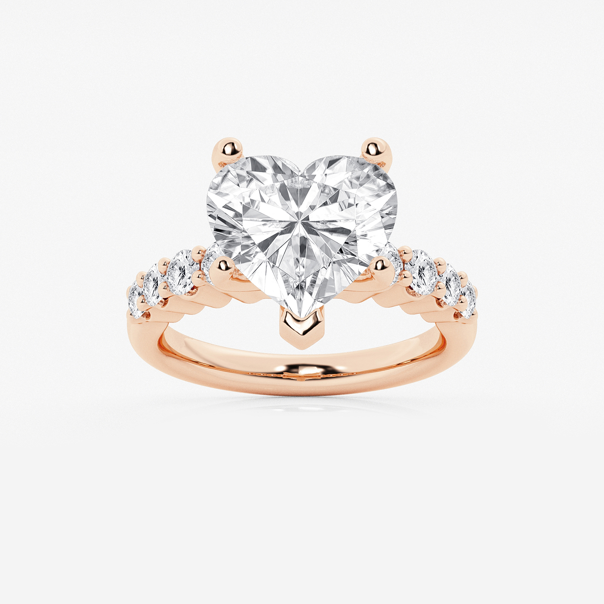 6 2/3 ctw Heart Lab Grown Diamond Graduated Engagement Ring
