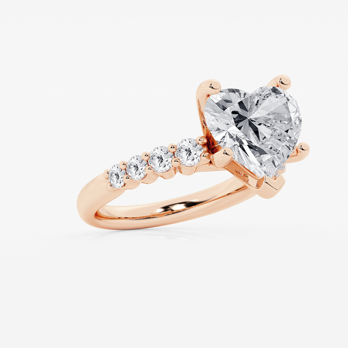 Additional Image 1 for  6 2/3 ctw Heart Lab Grown Diamond Graduated Engagement Ring