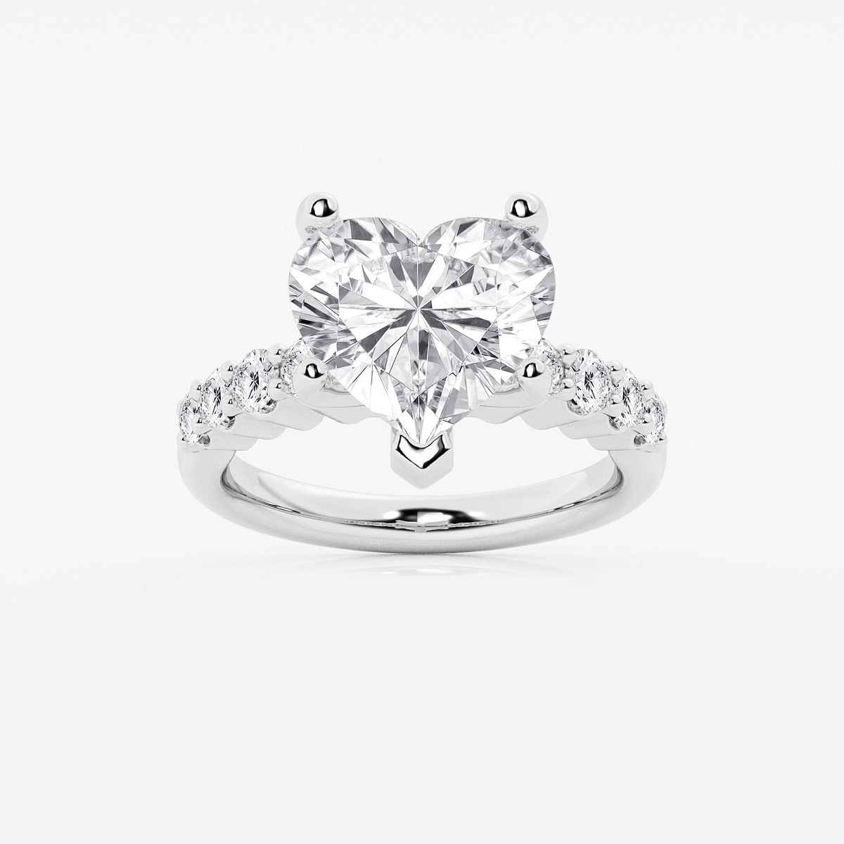 6 2/3 ctw Heart Lab Grown Diamond Graduated Engagement Ring
