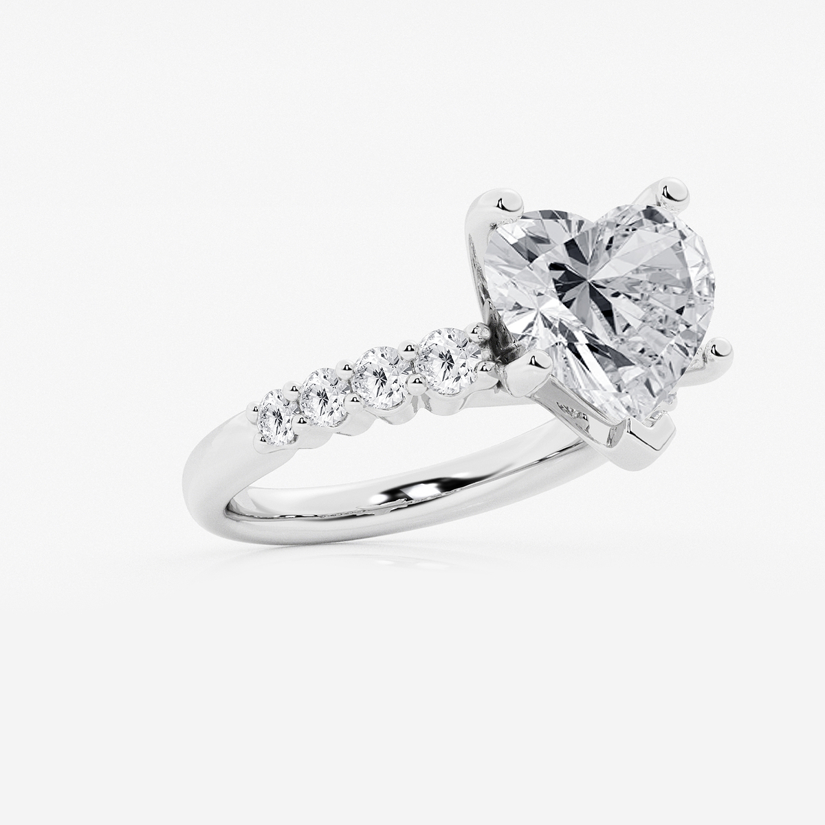 Additional Image 1 for  6 2/3 ctw Heart Lab Grown Diamond Graduated Engagement Ring