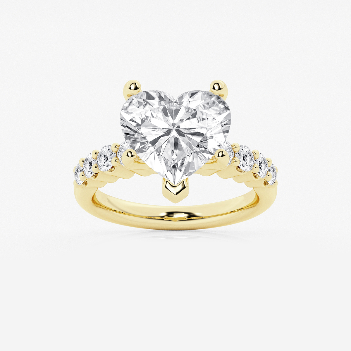 6 2/3 ctw Heart Lab Grown Diamond Graduated Engagement Ring