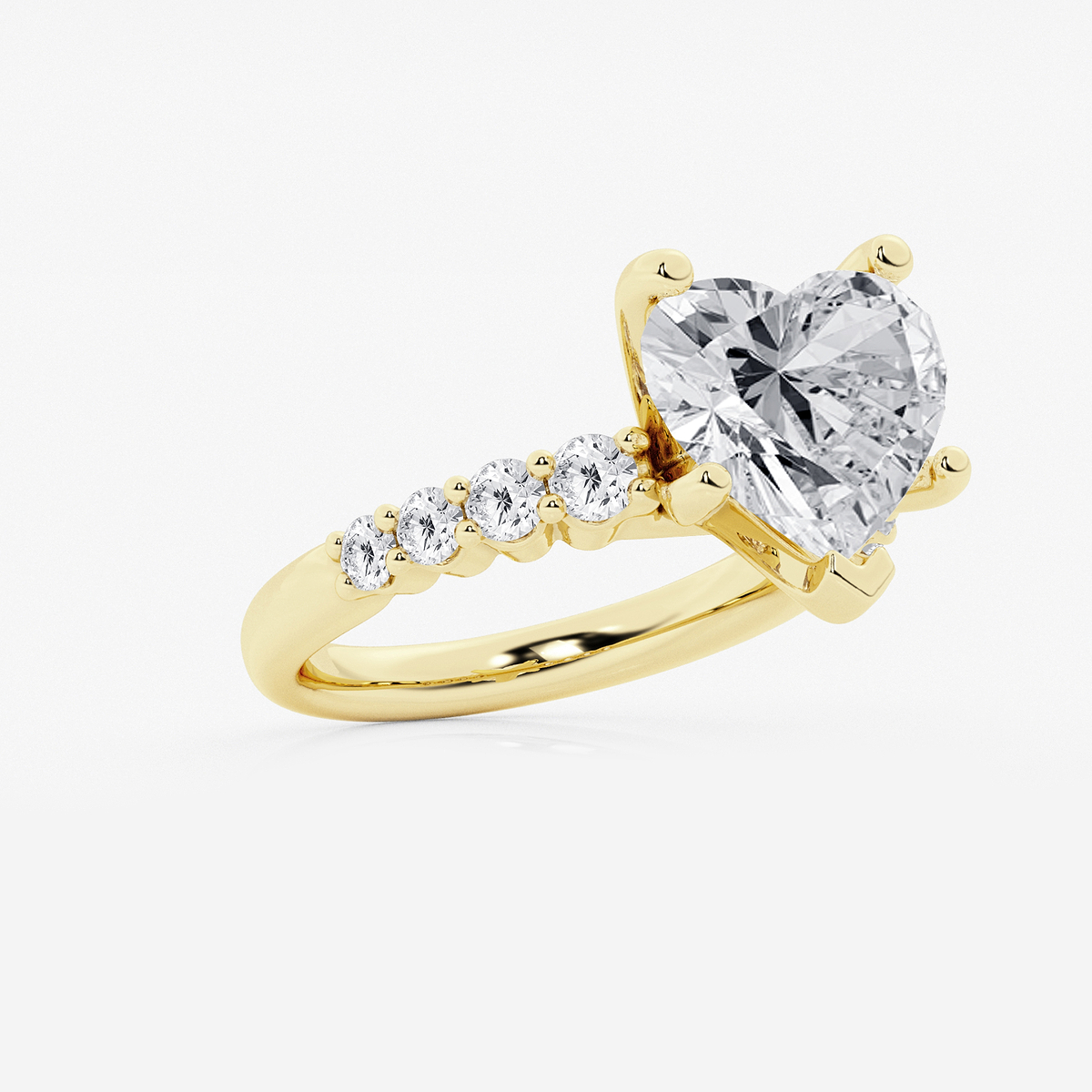 Additional Image 1 for  6 2/3 ctw Heart Lab Grown Diamond Graduated Engagement Ring
