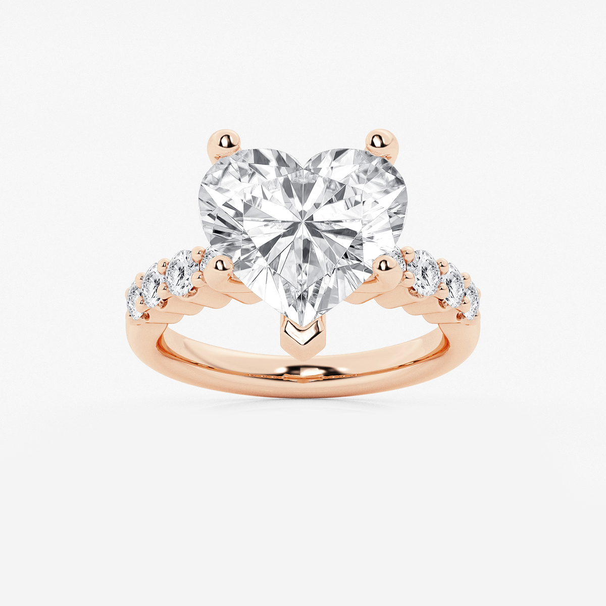 7 2/3 ctw Heart Lab Grown Diamond Graduated Engagement Ring