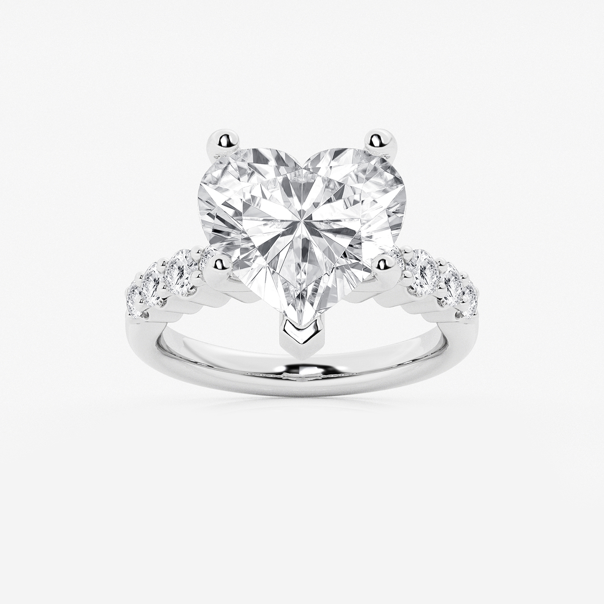 7 2/3 ctw Heart Lab Grown Diamond Graduated Engagement Ring