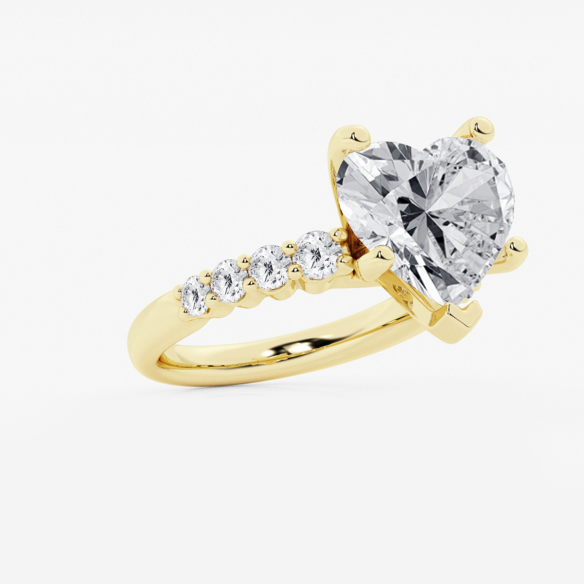 Additional Image 1 for  7 2/3 ctw Heart Lab Grown Diamond Graduated Engagement Ring