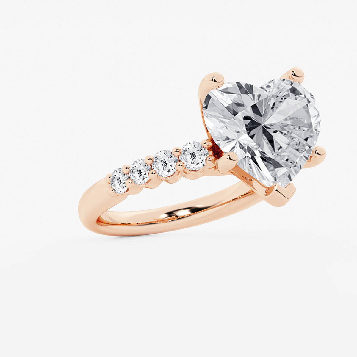Additional Image 1 for  8 2/3 ctw Heart Lab Grown Diamond Graduated Engagement Ring
