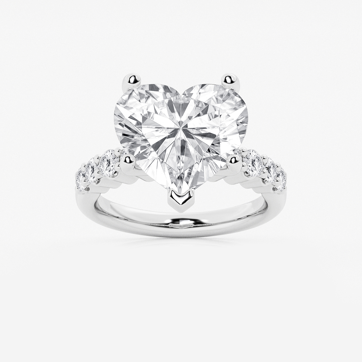 8 2/3 ctw Heart Lab Grown Diamond Graduated Engagement Ring