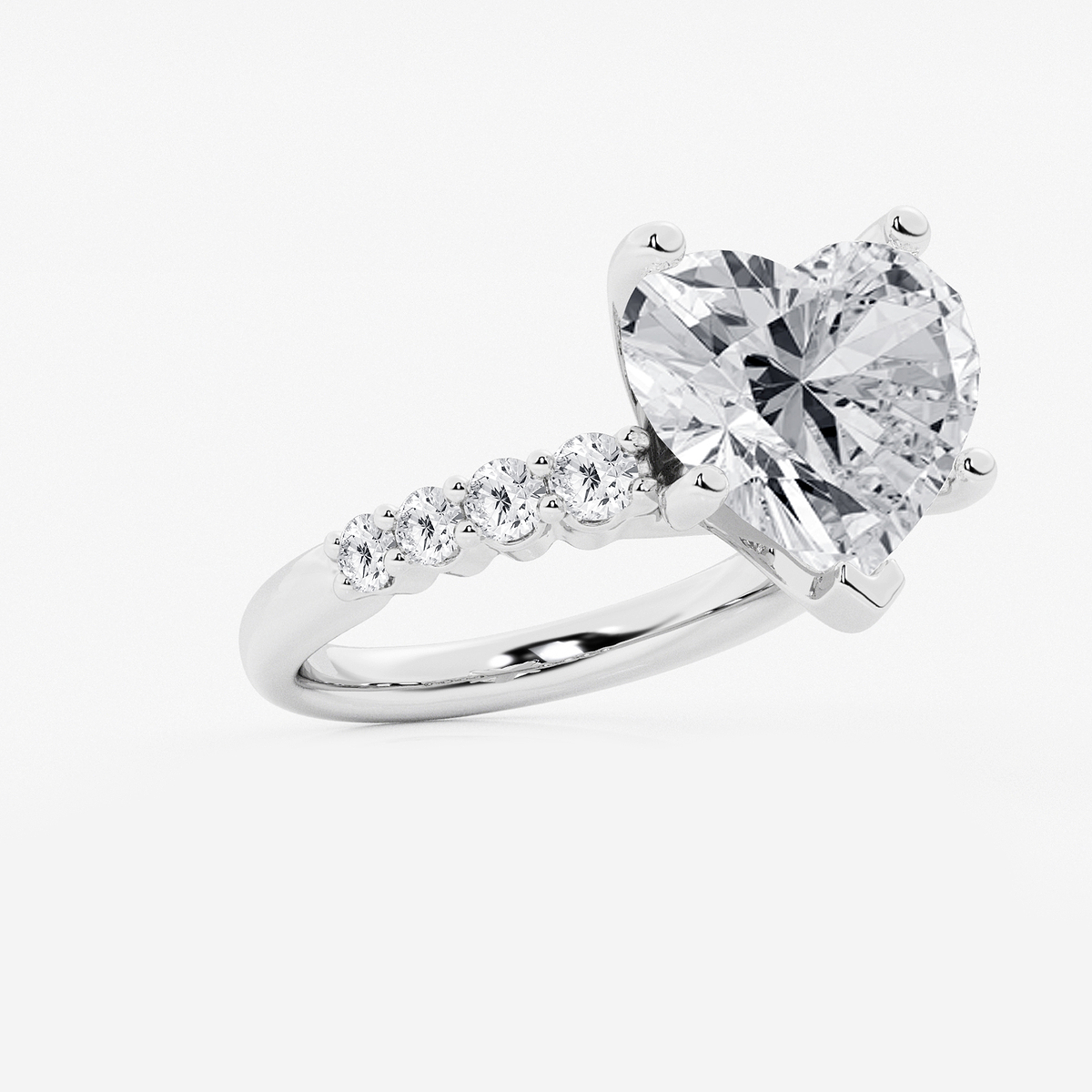 Additional Image 1 for  8 2/3 ctw Heart Lab Grown Diamond Graduated Engagement Ring