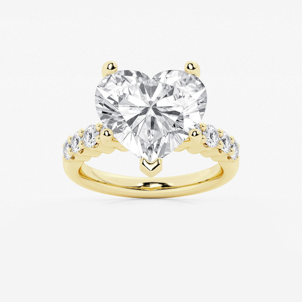8 2/3 ctw Heart Lab Grown Diamond Graduated Engagement Ring