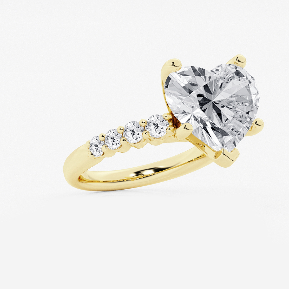 Additional Image 1 for  8 2/3 ctw Heart Lab Grown Diamond Graduated Engagement Ring