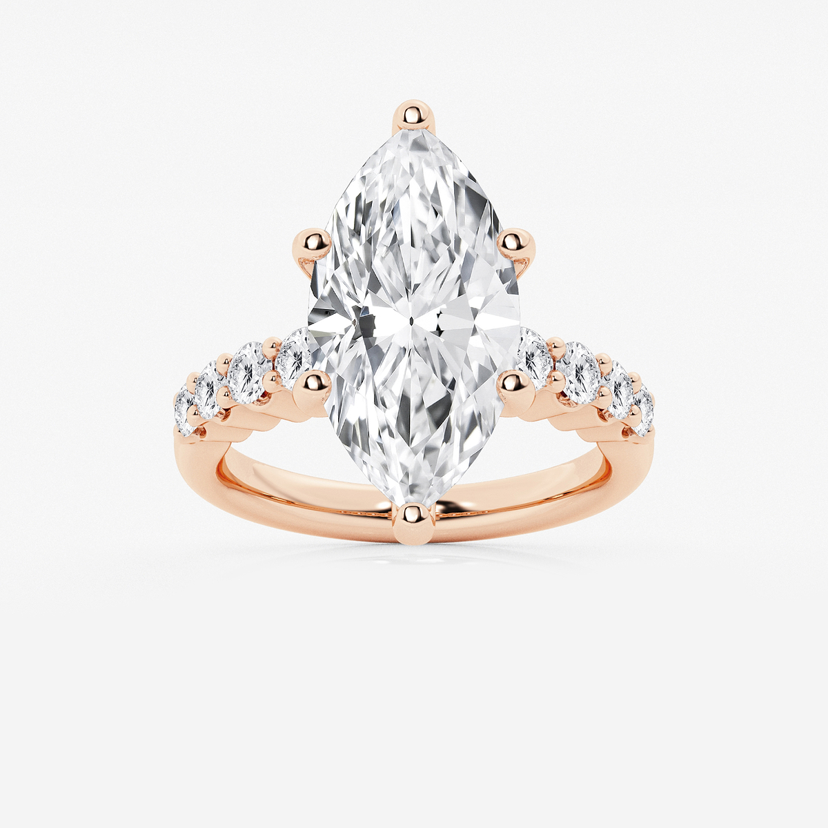 6 2/3 ctw Marquise Lab Grown Diamond Graduated Engagement Ring