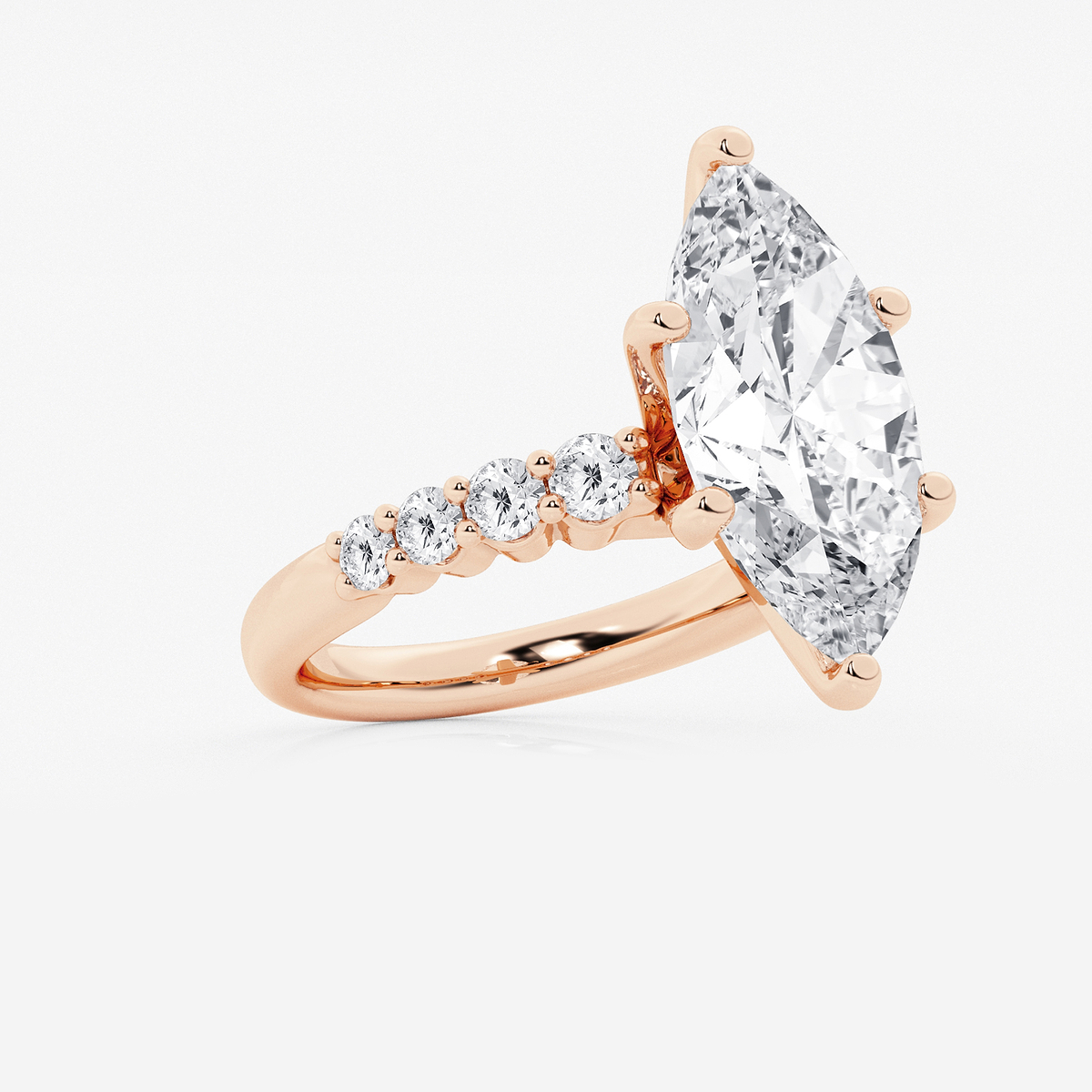 Additional Image 1 for  6 2/3 ctw Marquise Lab Grown Diamond Graduated Engagement Ring