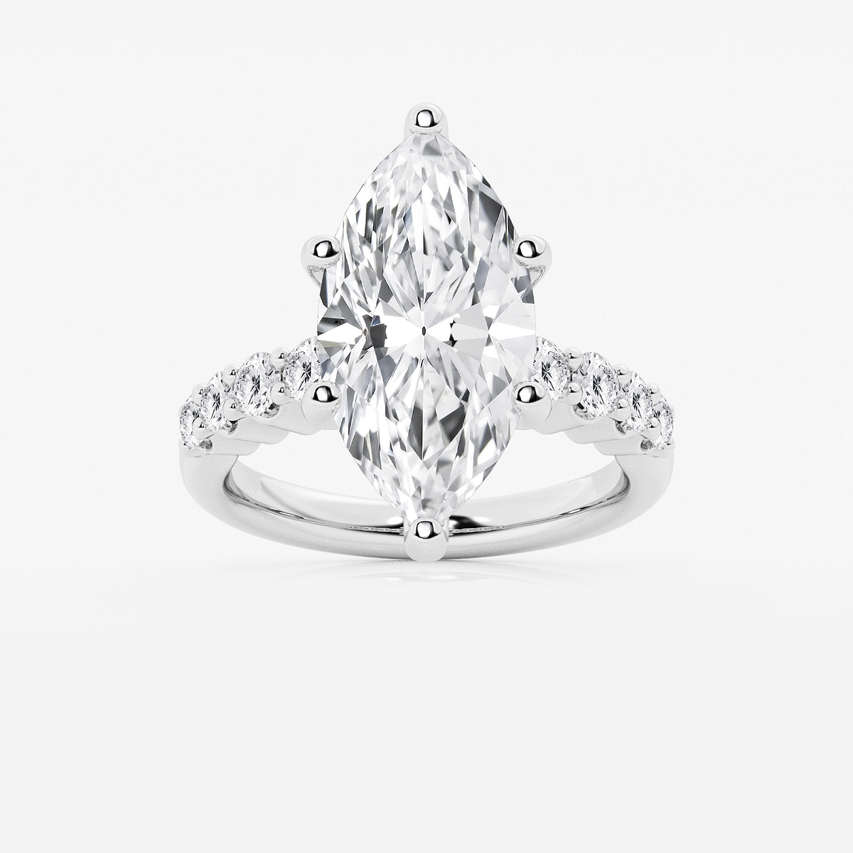 6 2/3 ctw Marquise Lab Grown Diamond Graduated Engagement Ring