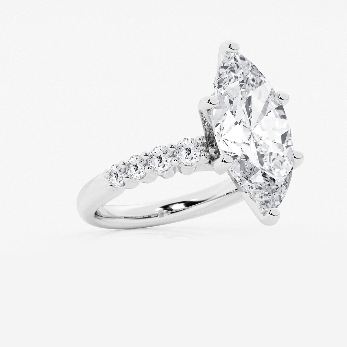 Additional Image 1 for  6 2/3 ctw Marquise Lab Grown Diamond Graduated Engagement Ring