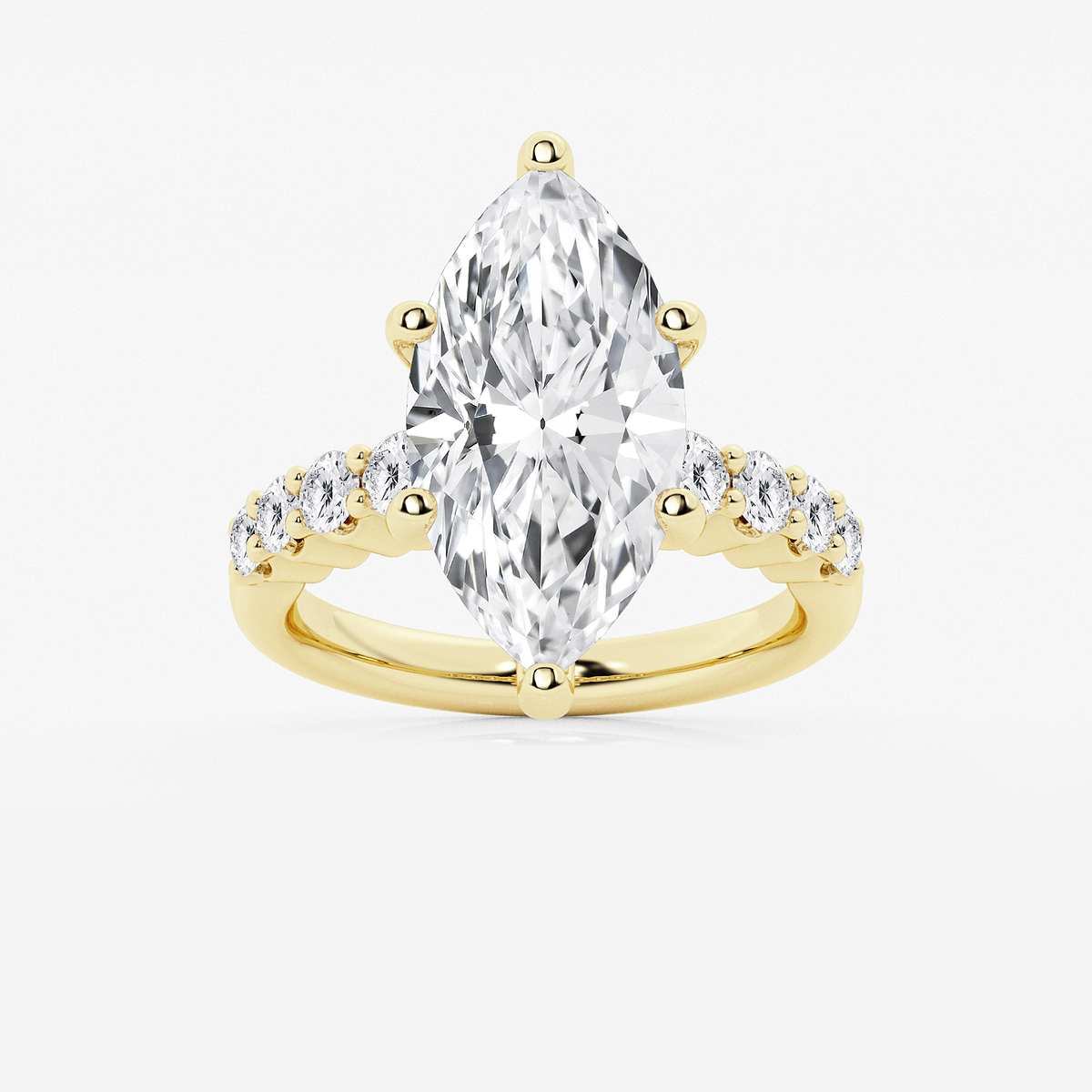 6 2/3 ctw Marquise Lab Grown Diamond Graduated Engagement Ring