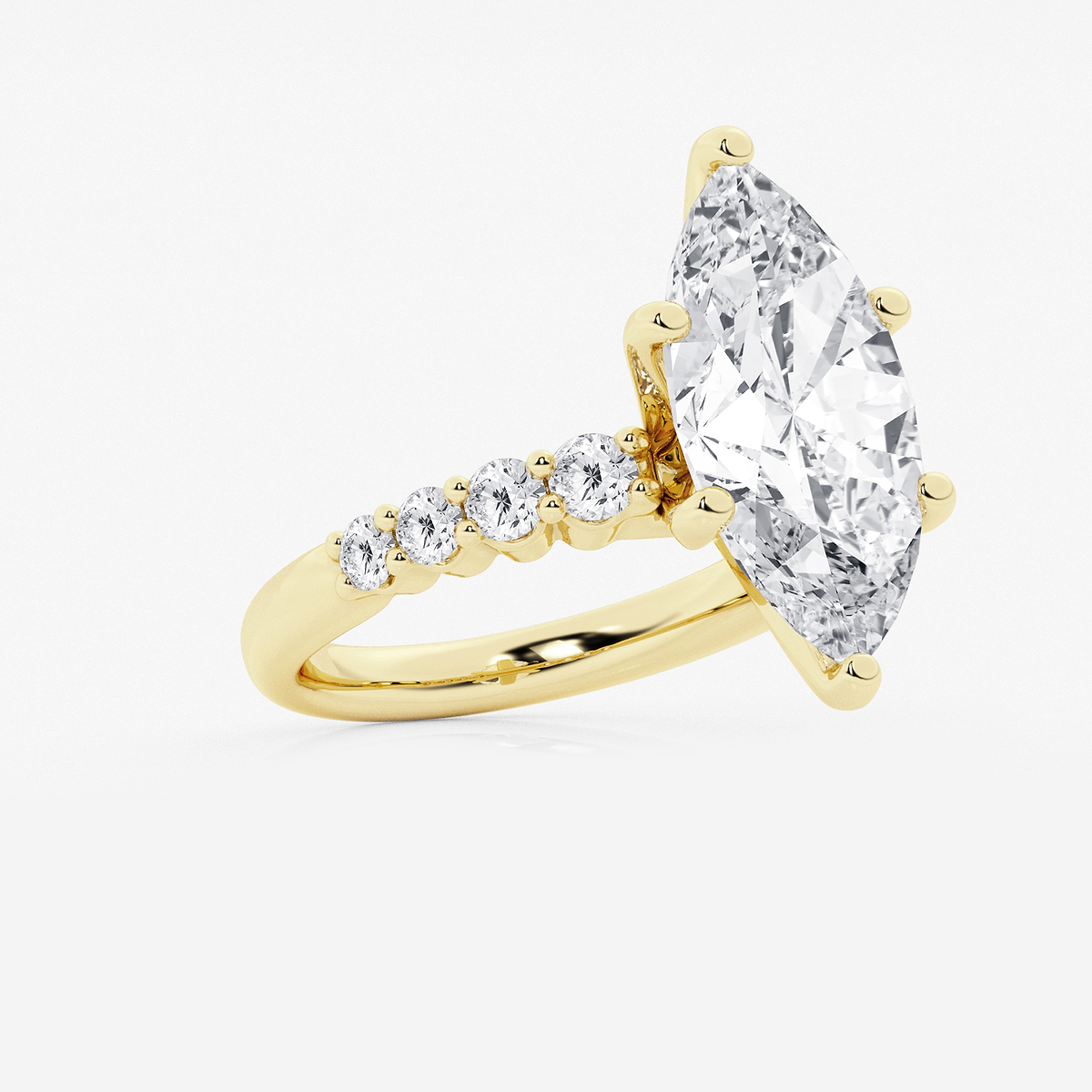 Additional Image 1 for  6 2/3 ctw Marquise Lab Grown Diamond Graduated Engagement Ring
