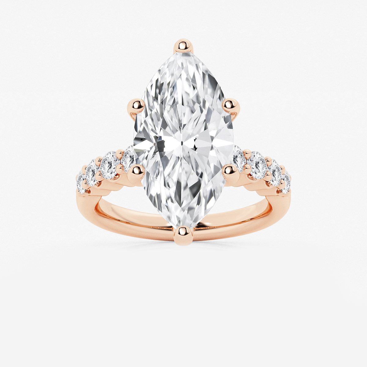 7 2/3 ctw Marquise Lab Grown Diamond Graduated Engagement Ring