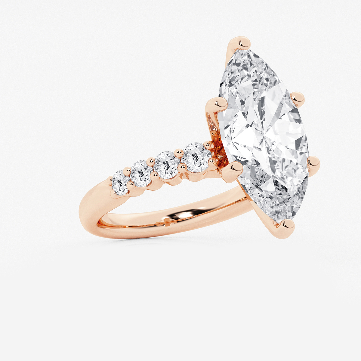 Additional Image 1 for  7 2/3 ctw Marquise Lab Grown Diamond Graduated Engagement Ring