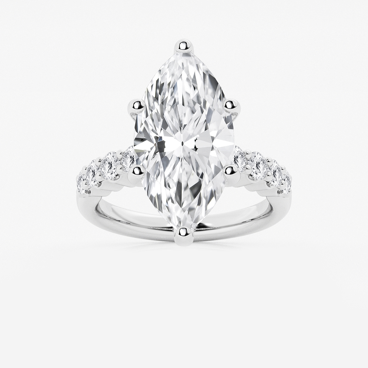 7 2/3 ctw Marquise Lab Grown Diamond Graduated Engagement Ring
